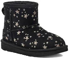 Lookbook (Preschool) UGG Classic Mini II Stars Snow Boots Black 1115852T-BLK