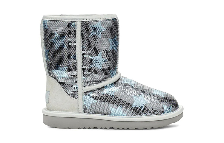(PS) UGG Classic Short ll Sequin Star Big Boys Denim Blue 圖 2