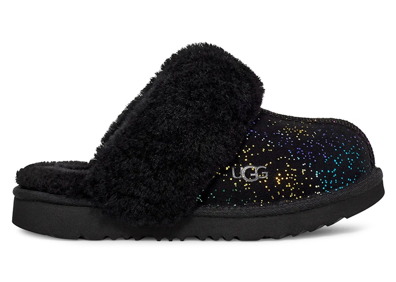 (Preschool) UGG Cozy II Shimmer Sky Slipper Black Rainbow Metallic 1157672K-BWM