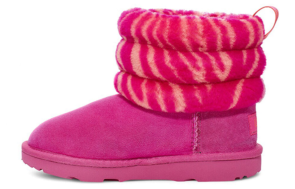 (Preschool) UGG Fluff Mini Quilted 'Zebra Pink' 1116116K-RCR
