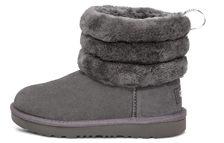 (Preschool) UGG Fluff Mini Quilted Fleece Lined Big Boys Gray 1103612K-CHRC