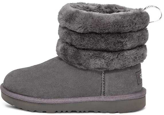 (Preschool) UGG Fluff Mini Quilted Fleece Lined Big Boys Gray 1103612K-CHRC Buy (Preschool) UGG Fluff Mini Quilted Fleece Lined Big Boys Gray 1103612K-CHRC