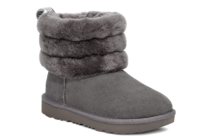 Order (PS) UGG 키즈 퀼팅 플리스 안감 그레이 부츠 (UGG Kids Quilted Fleece Gray Boots) 1103612K-CHRC