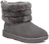Order (PS) UGG 키즈 퀼팅 플리스 안감 그레이 부츠 (UGG Kids Quilted Fleece Gray Boots) 1103612K-CHRC