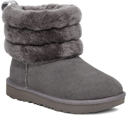 (Preschool) UGG Fluff Mini Quilted Fleece Lined Big Boys Gray 1103612K-CHRC Order (Preschool) UGG Fluff Mini Quilted Fleece Lined Big Boys Gray 1103612K-CHRC