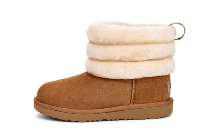 (Preschool) UGG Fluff Mini Quilted Fleece Lined Brown 1103612T-CHE