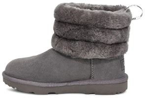 (Preschool) UGG Fluff Mini Quilted Fleece Lined Gray 1103612T-CHRC (Preschool) UGG Fluff Mini Quilted Fleece Lined Gray 1103612T-CHRC
