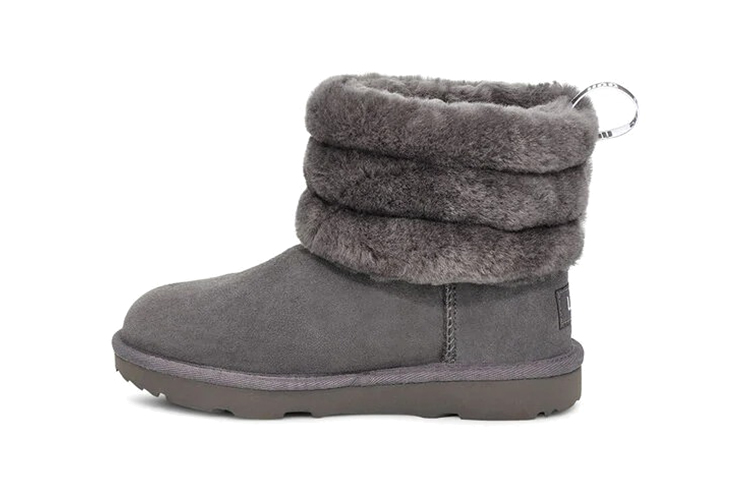 (Preschool) UGG Fluff Mini Quilted Fleece Lined Gray 1103612T-CHRC