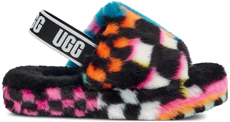 (PS) UGG Fluff Yeah 格子拖鞋 '黑色多彩' 1130390K-BLKM Order (PS) UGG Fluff Yeah 格子拖鞋 '黑色多彩' 1130390K-BLKM