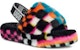 (PS) UGG Fluff Yeah Checks Slide 'Hitam Pelbagai' 1130390K-BLKM