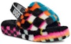 Lookbook (PS) UGG Fluff Yeah Checks Slide 'Hitam Pelbagai' 1130390K-BLKM