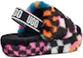 Shop (PS) UGG Fluff Yeah Checks Slide 'Hitam Pelbagai' 1130390K-BLKM