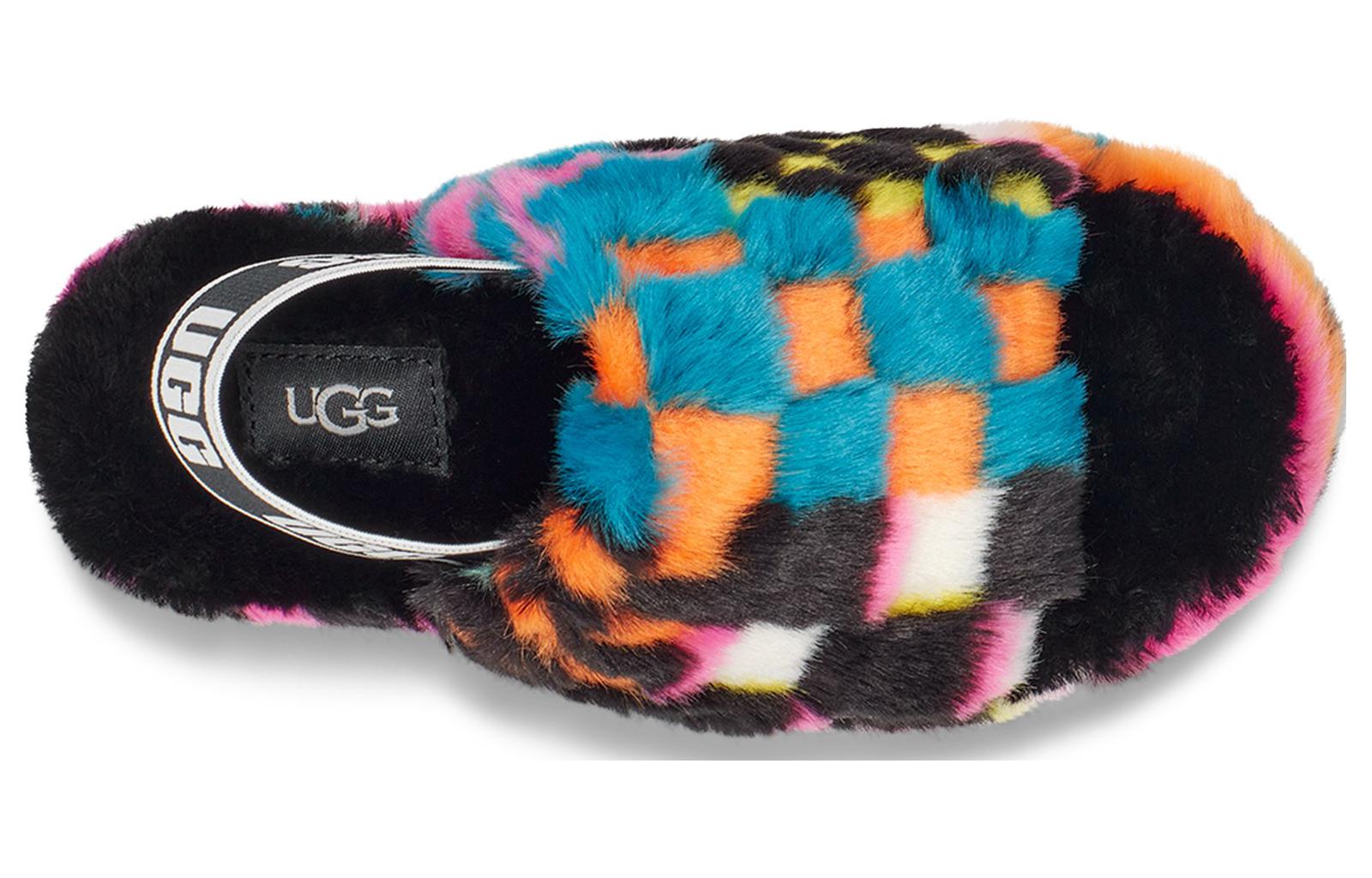 Purchase (Preschool) UGG Fluff Yeah Checks Slide 'Black Multi' 1130390K-BLKM