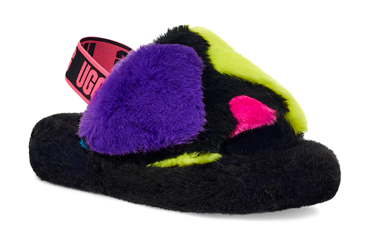 Lookbook (PS) UGG Fluff Yeah Party Spots 'Hitam' 1124924K-BLK
