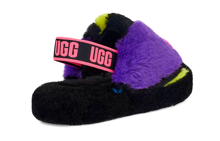 Shop (PS) UGG Fluff Yeah Party Spots 'Hitam' 1124924K-BLK