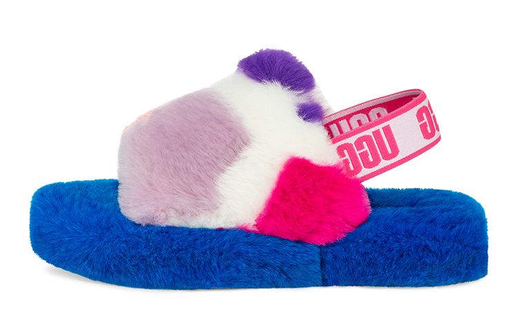 (Preschool) UGG Fluff Yeah Party Spots 'White' 1124924K-WHT