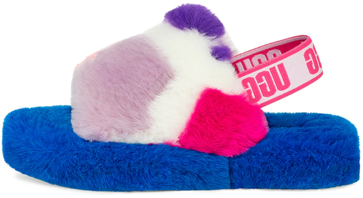 大童 UGG Fluff Yeah Party Spots 毛毛拖鞋 白色 Buy 大童 UGG Fluff Yeah Party Spots 毛毛拖鞋 白色