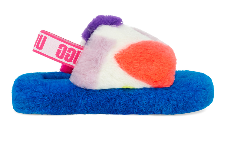 Order 大童 UGG Fluff Yeah Party Spots 毛毛拖鞋 白色