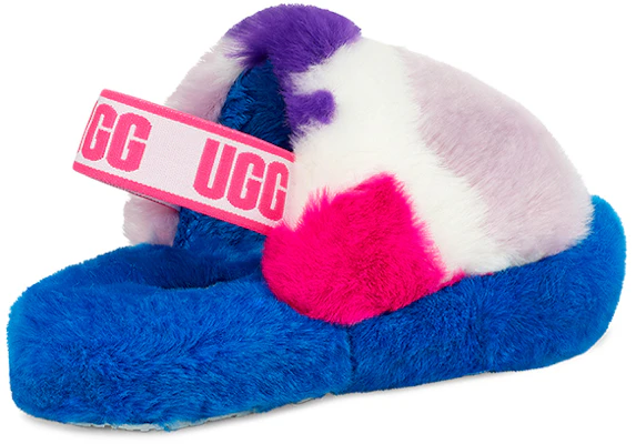 大童 UGG Fluff Yeah Party Spots 毛毛拖鞋 白色 Shop 大童 UGG Fluff Yeah Party Spots 毛毛拖鞋 白色