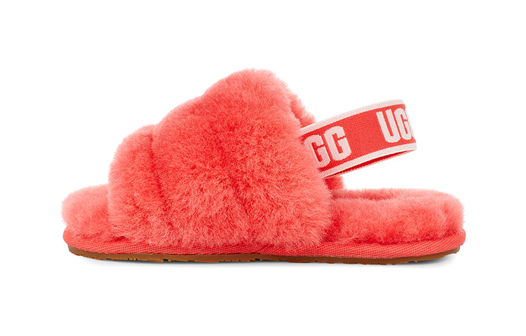 (Preschool) UGG Fluff Yeah Slide 'Bright Coral Pink' 1098579T-PCRL
