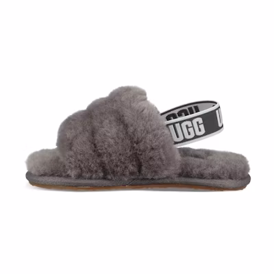 (TD) UGG Fluff Yeah Slide 'Charcoal'