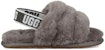 (TD) UGG Fluff Yeah Slide 'Charcoal' - Selipar Bulu Wanita 'Charcoal'. 1098579T-CHRC