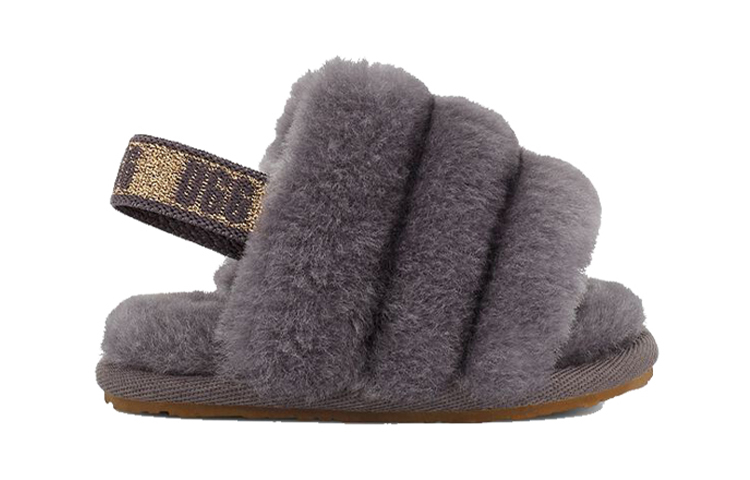 Order (Preschool) UGG Fluff Yeah Slide 'Glitter Grey' 1116490T-SHA