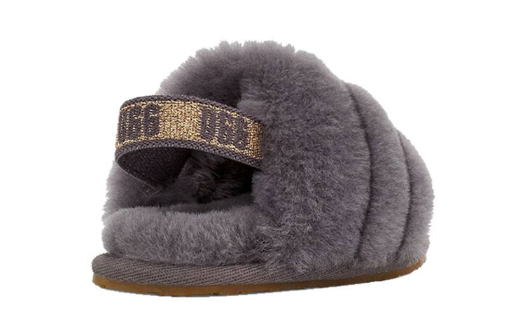 Lookbook (Preschool) UGG Fluff Yeah Slide 'Glitter Grey' 1116490T-SHA