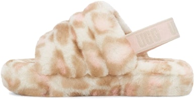 (Preschool) UGG Fluff Yeah Slide Panther Print Slipper 'White' 1123640K-WHT (Preschool) UGG Fluff Yeah Slide Panther Print Slipper 'White' 1123640K-WHT