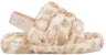 (PS) UGG Fluff Yeah Slide Cetakan Panther Selipar 'Putih' 1123640K-WHT