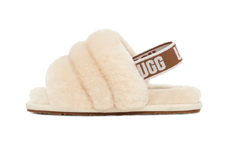 (Preschool) UGG Fluff Yeah Slide 'Natural' 1098579T-NAT