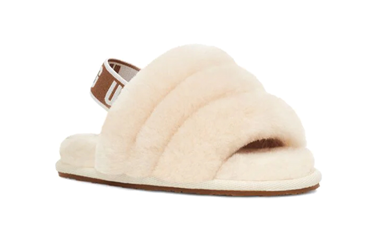 Lookbook (Preschool) UGG Fluff Yeah Slide 'Natural' 1098579T-NAT