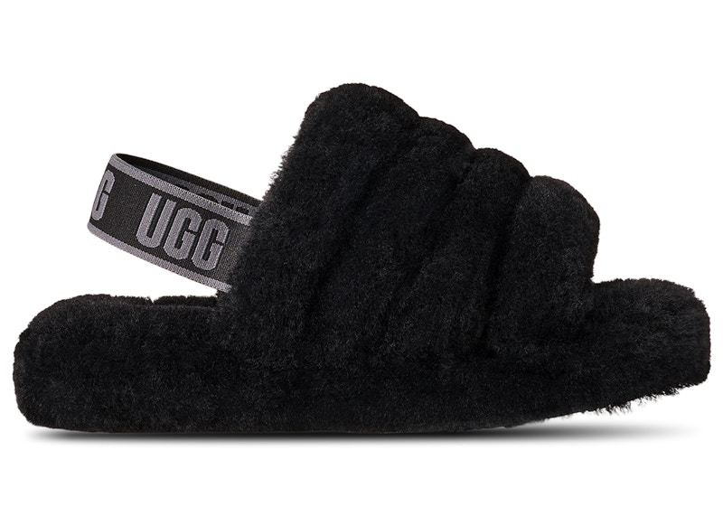 (Preschool) UGG Fluff Yeah Slide Black Dark Shadow 1098494K-BDSD