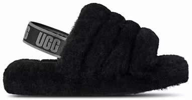 (Preschool) UGG Fluff Yeah Slide Black Dark Shadow 1098494K-BDSD