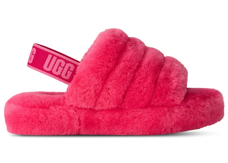 (Preschool) UGG Fluff Yeah Slide Deep Coral Sachet Pink 1098494K-DRLS