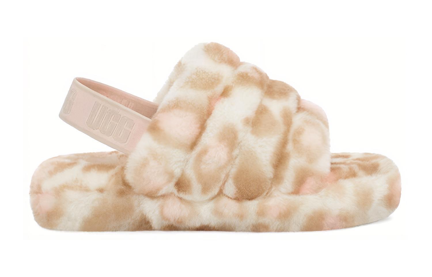 Order (PS) UGG Fluff Yeah Slide Panther Print Hausschuhe ''Weiß'' 1123640K-WHT