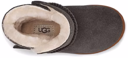 Shop 幼兒 UGG Keelan 牛反絨魔術貼加絨雪地靴 木炭灰