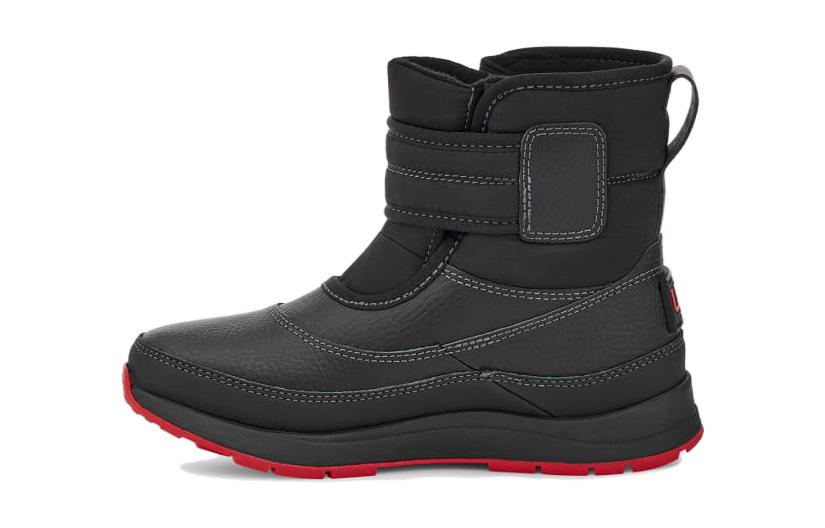 (Preschool) UGG Leather Round-Toe Buckle Mid-Calf Boots 'Black' 1122399K-BLK