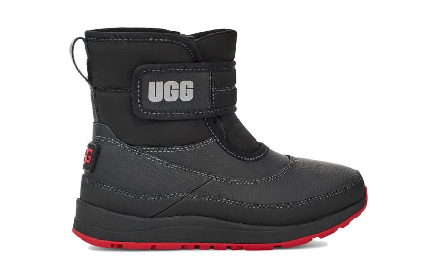 Order (PS) Stivali a Metà Polpaccio in Pelle UGG con Fibbia Punta Rotonda ''Neri'' 1122399K-BLK