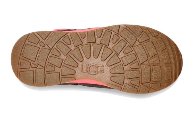 Shop 大童 UGG 皮革 圓頭配扣 中筒 兒童靴 珊瑚色