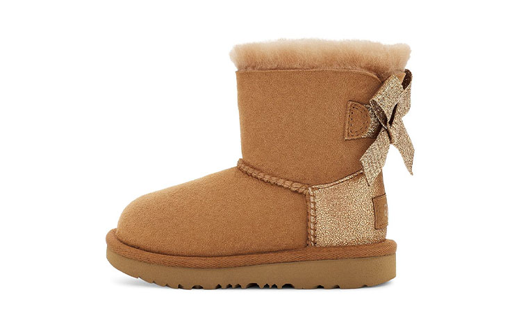 (Preschool) UGG Mini Bailey Bow Glitz 'Brown Beige' 1123617T-CHE