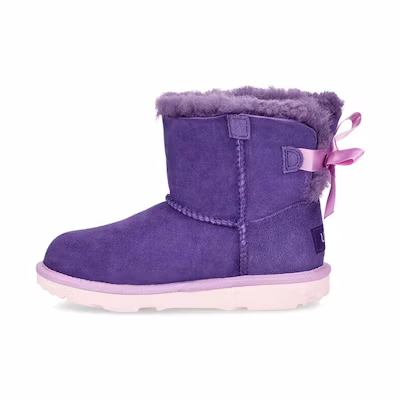 (PS) UGG Mini Bailey Bow II Fleece Lined Big Boys Purple