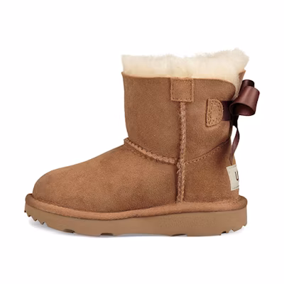 (PS) UGG Mini Bailey Bow II Fleece Lined Brown