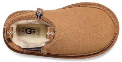 Lookbook 兒童 UGG 牛皮 休閒舒適 低筒 兒童靴子 栗色