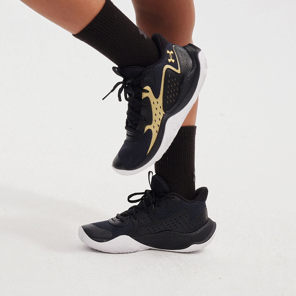 Sizing (Preschool) Under Armour Basketball Low 'Black Gold' 3026635-002-NEW