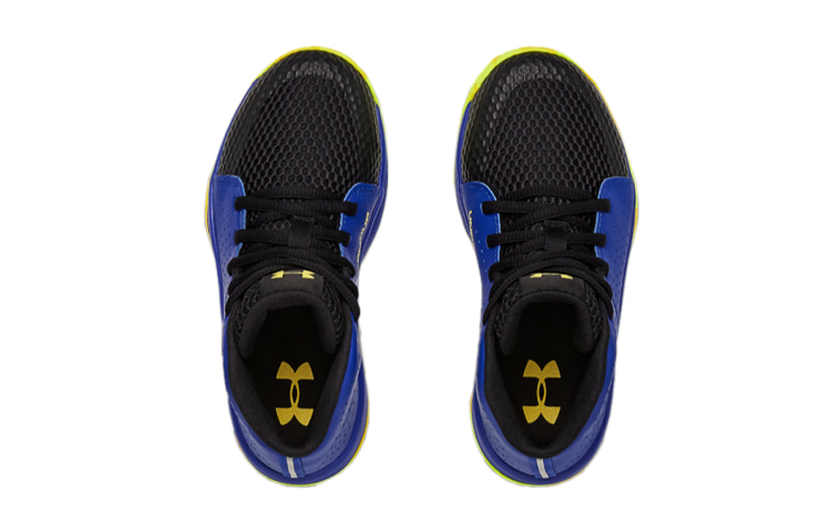 Shop 中童 Under Armour Jet 2019 中幫 實戰籃球鞋 藍黃
