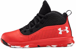 (Preschool) Under Armour Lockdown 4 Black/Red 3022124-601 (Preschool) Under Armour Lockdown 4 Black/Red 3022124-601