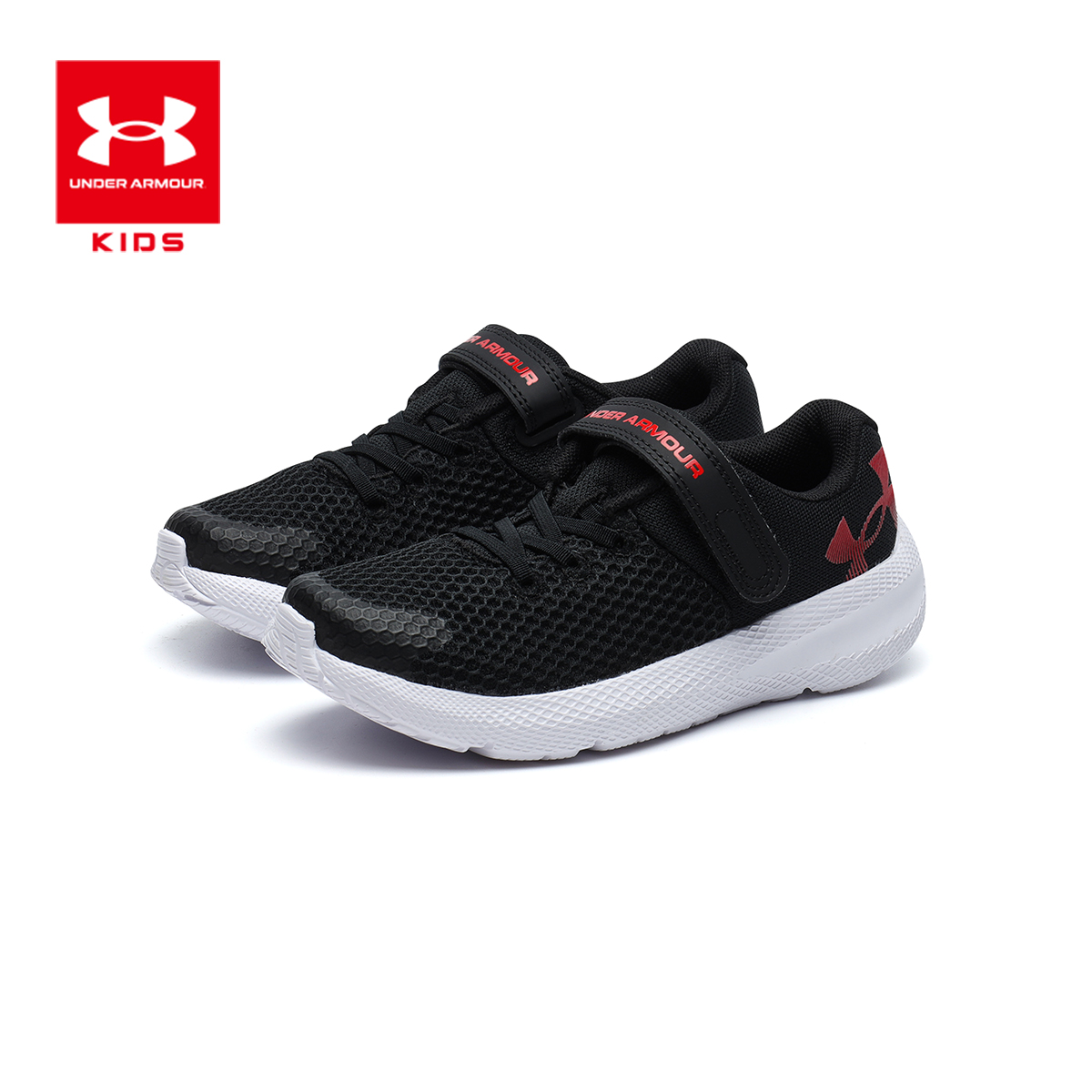 (PS) UA Pursuit 2 AC Big Logo Running Shoes 'Black Red'