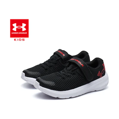 (PS) UA Pursuit 2 AC Big Logo Running Shoes 'Black Red'