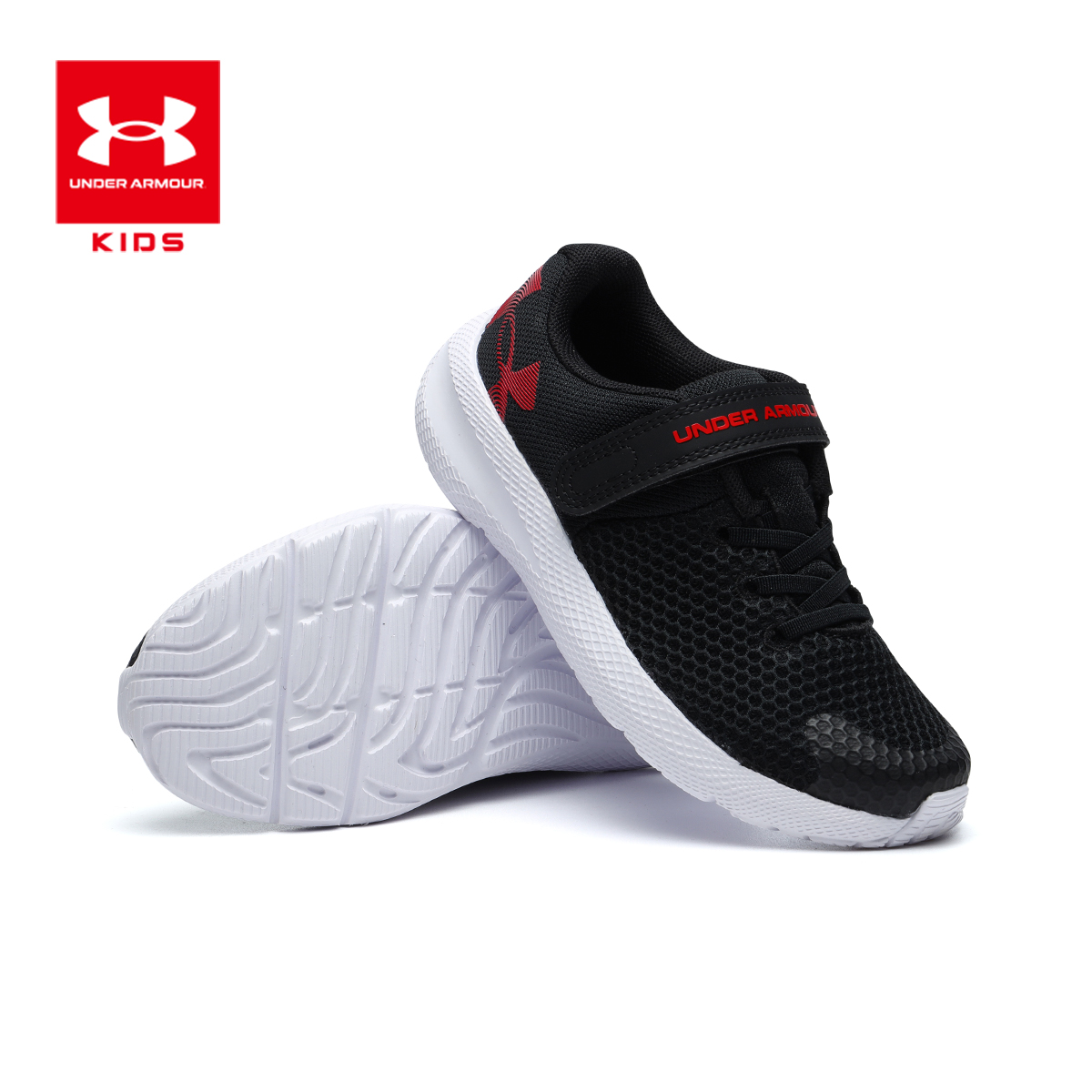 (PS) UA Pursuit 2 AC Big Logo Running Shoes 'Black Red' 圖 3